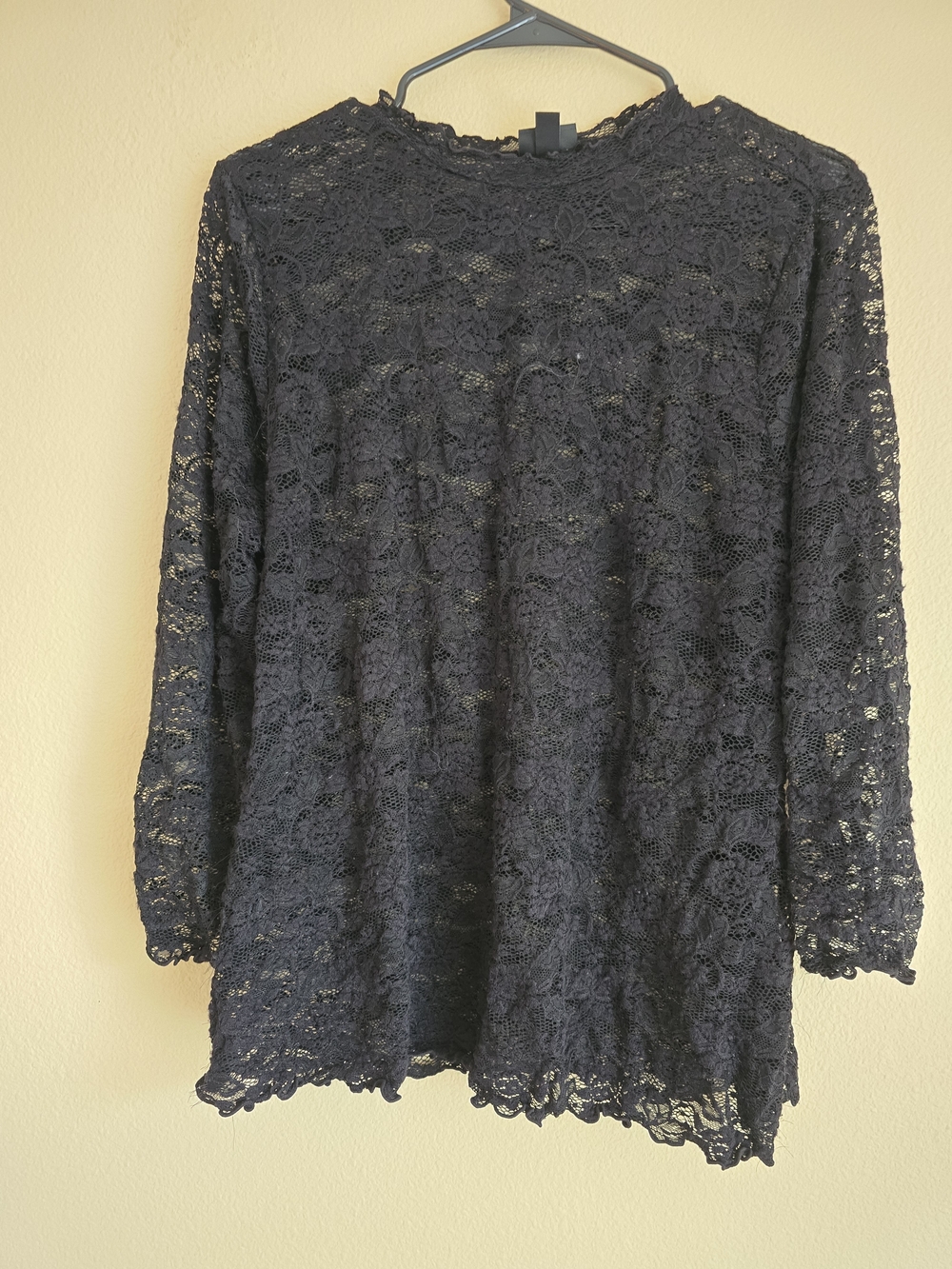 Torrid Black Lace Long-Sleeve Top